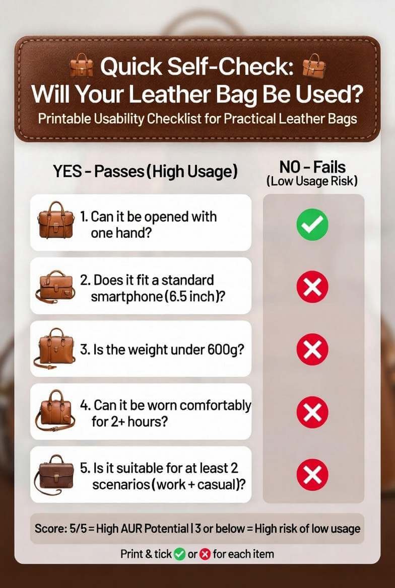 B2B leather bag quality control checklist for wholesalers and brands