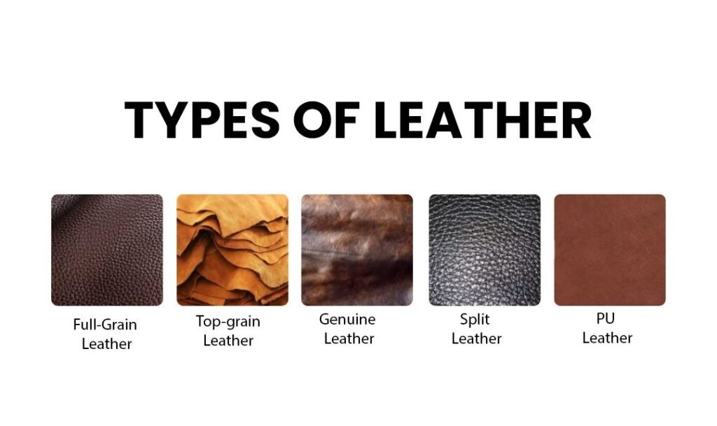 full grain vs top grain vs pebble leather material options for private label leather goods