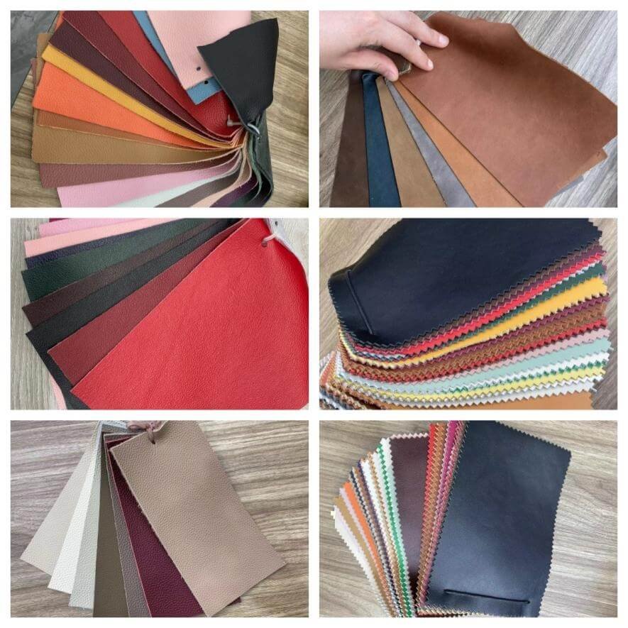 private label leater goods manufacturer leather material sample.