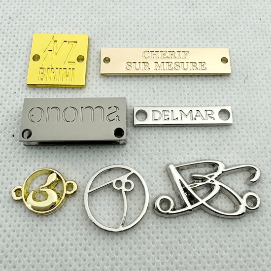 Leather goods custom logo options metal plate logo
