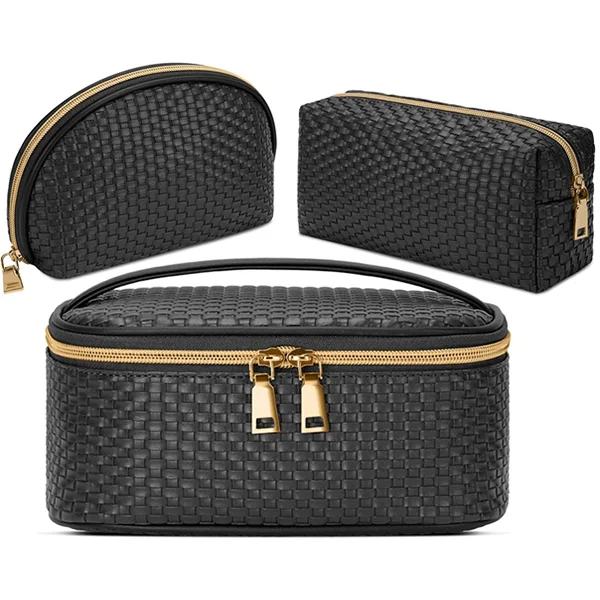 leather cosmetic bag set supplier