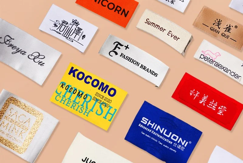 Leather bags custom logo options woven label
