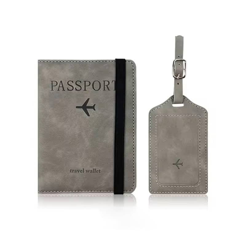 Custom leather passport holder with card slots