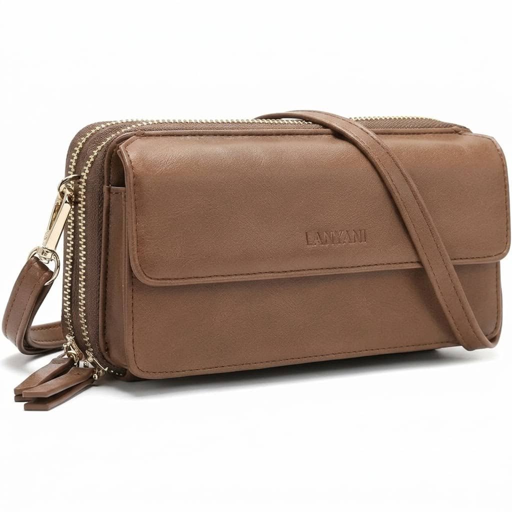 Custom leather RFID Crossbody Phone Wallet manufacturer