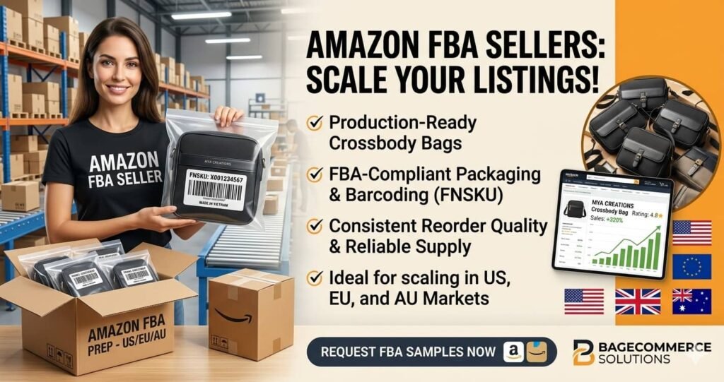 Custom leather bags for Amazon FBA Sellers