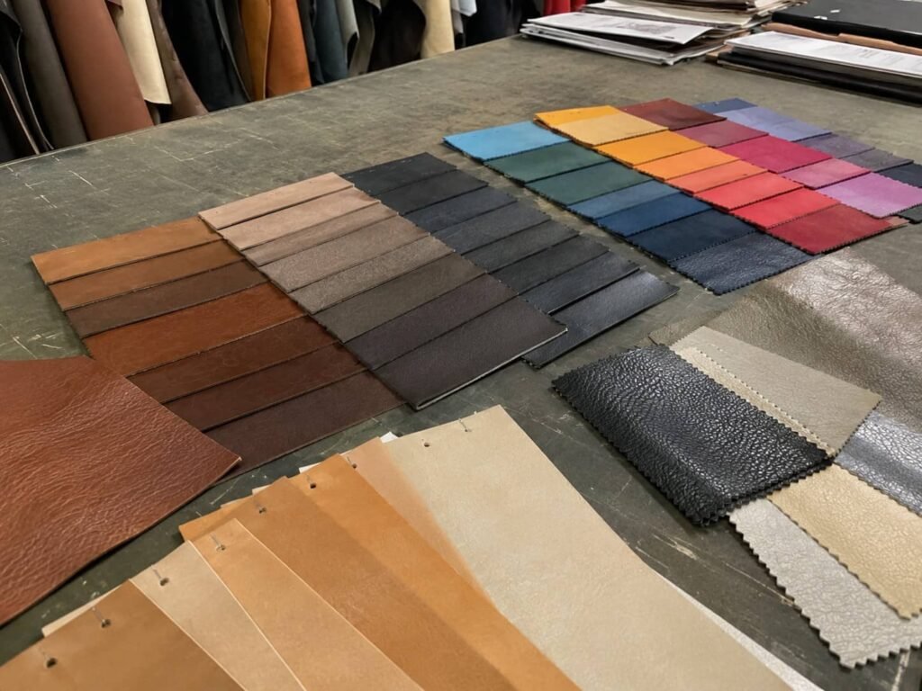 Materials Guide 1 OEM leather goods materials guide- showing leather types, colors, and finishes