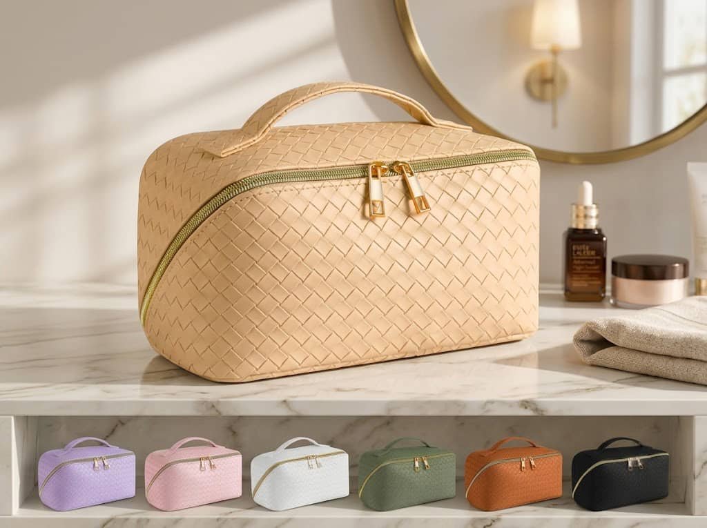 Best Cosmetic Bag Materials: How to Choose the Right Material for Your Custom Makeup Bags 3 custom PU leather makeup bag