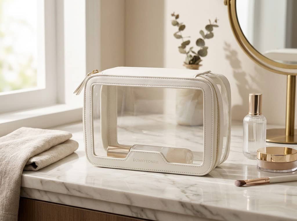 Best Cosmetic Bag Materials: How to Choose the Right Material for Your Custom Makeup Bags 6 transparent TPU cosmetic bag