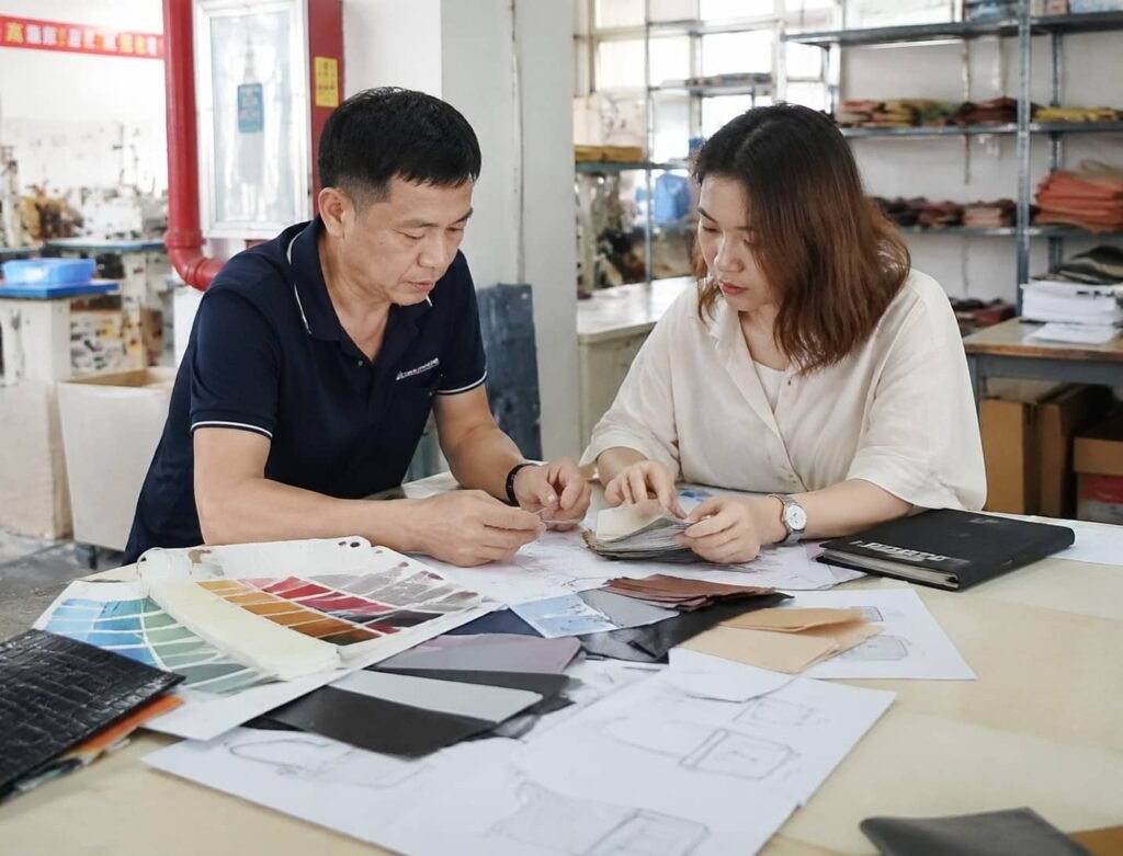 How Custom Makeup Bags Are Made: From Design Concept to Mass Production 1 custom makeup bag design development process at factory