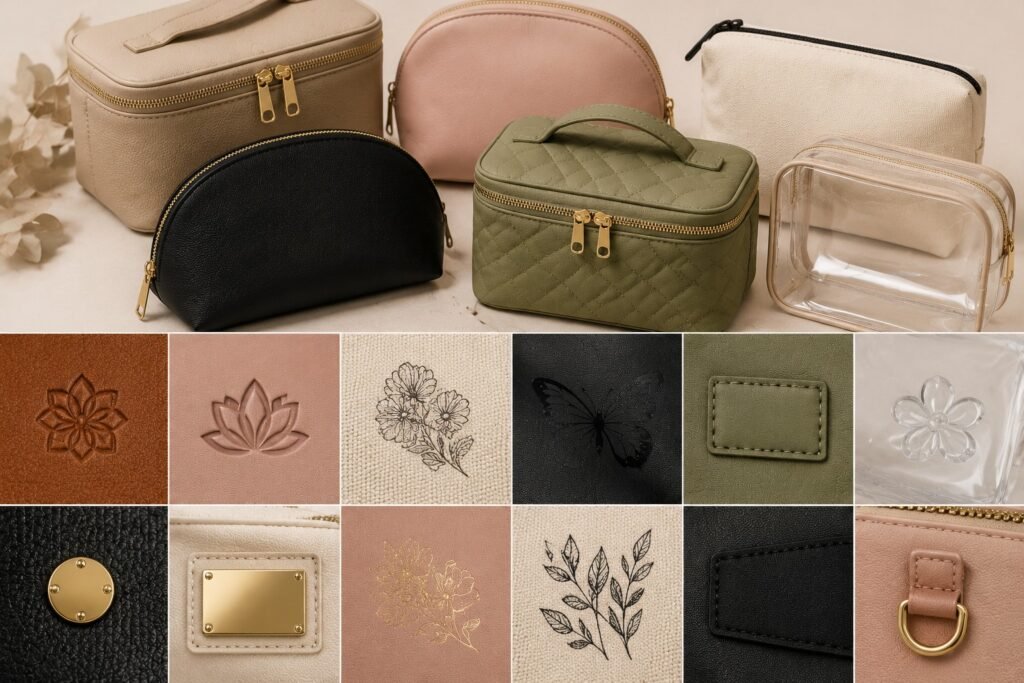 How to Design Custom Makeup Bags: A Complete OEM Guide for Beauty Brands 4 custom makeup bags with logo customization options