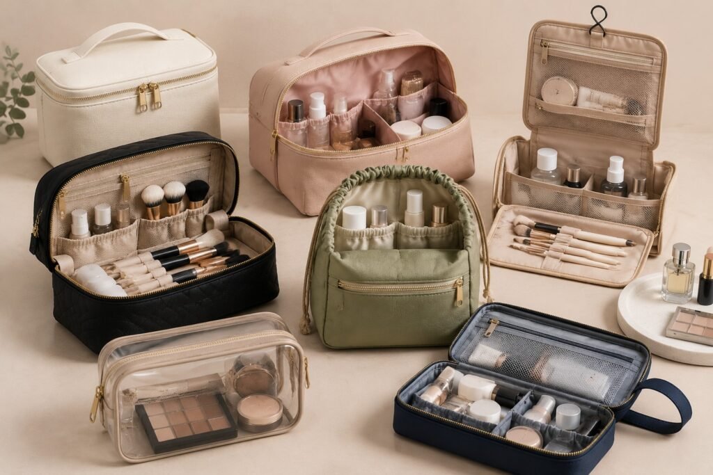 How to Design Custom Makeup Bags: A Complete OEM Guide for Beauty Brands 1 different custom makeup bag structures and styles comparison