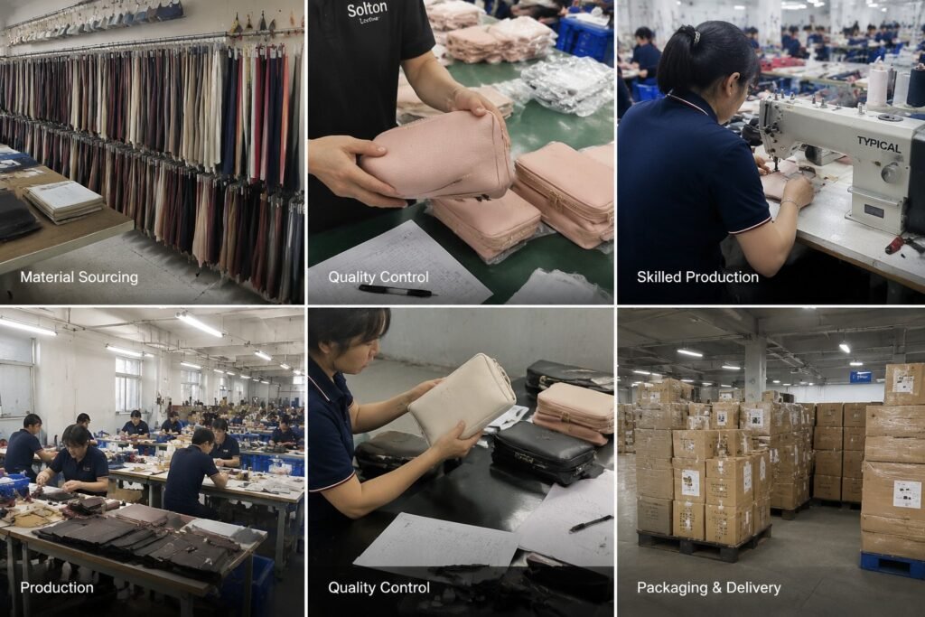 experienced cosmetic bag manufacturer OEM factory material sourcing quality control production