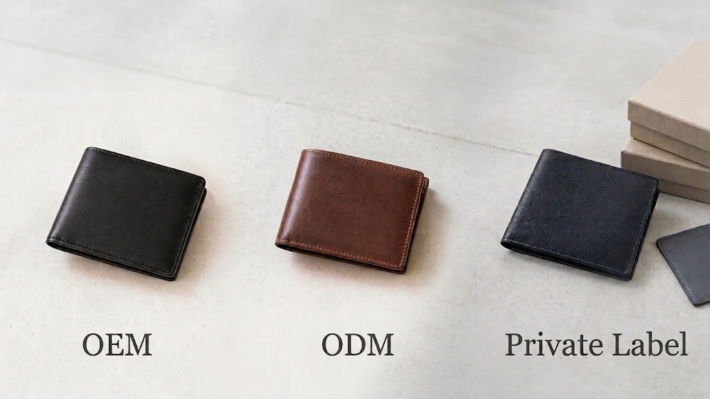 Comparison of OEM, ODM and private label leather wallets