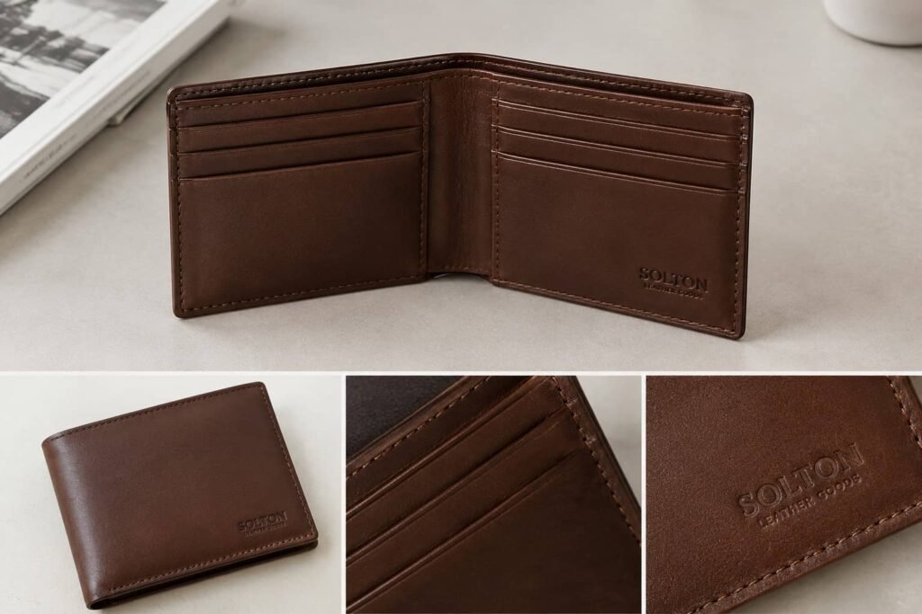 OEM vs ODM vs Private Label Wallets: Which Manufacturing Model Is Right for Your Brand? 2 Custom OEM bifold leather wallet with six card slots and debossed logo