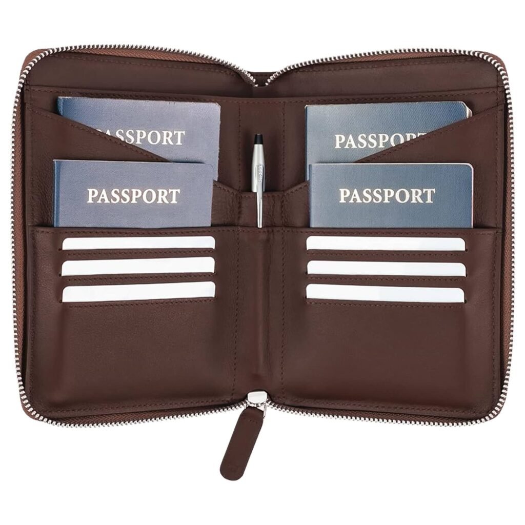 Custom Leather Wallet Manufacturer 6 Custom leather passport and travel wallet with organized compartments